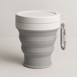 Smart Collapsible Cup with Carabiner Keychain Portable Folding Bottle