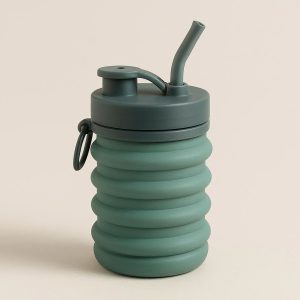 3 Reusable Collapsible Water Bottle with Straw Folding Sports Cup