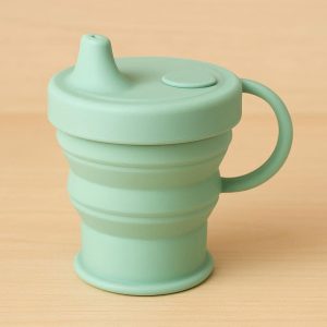 6 Kids Collapsible Silicone Cup with Lid Spill Proof Folding Travel