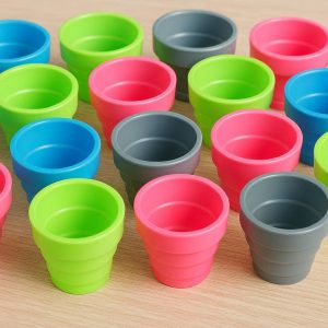 9 Bulk Collapsible Cups Party Camping Reusable Folding Plastic